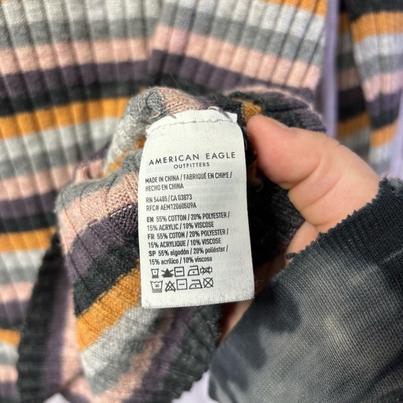 American Eagle Outfitters Striped Sweater - Gray, Pink, Yellow large - Picture 4 of 6